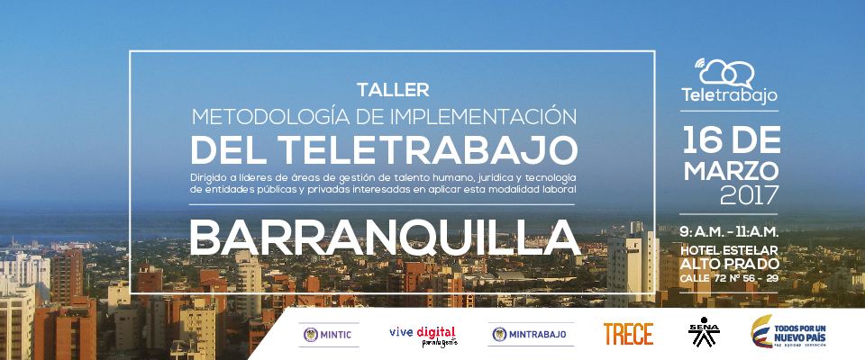 Entidades de Barranquilla recibirán taller de teletrabajo